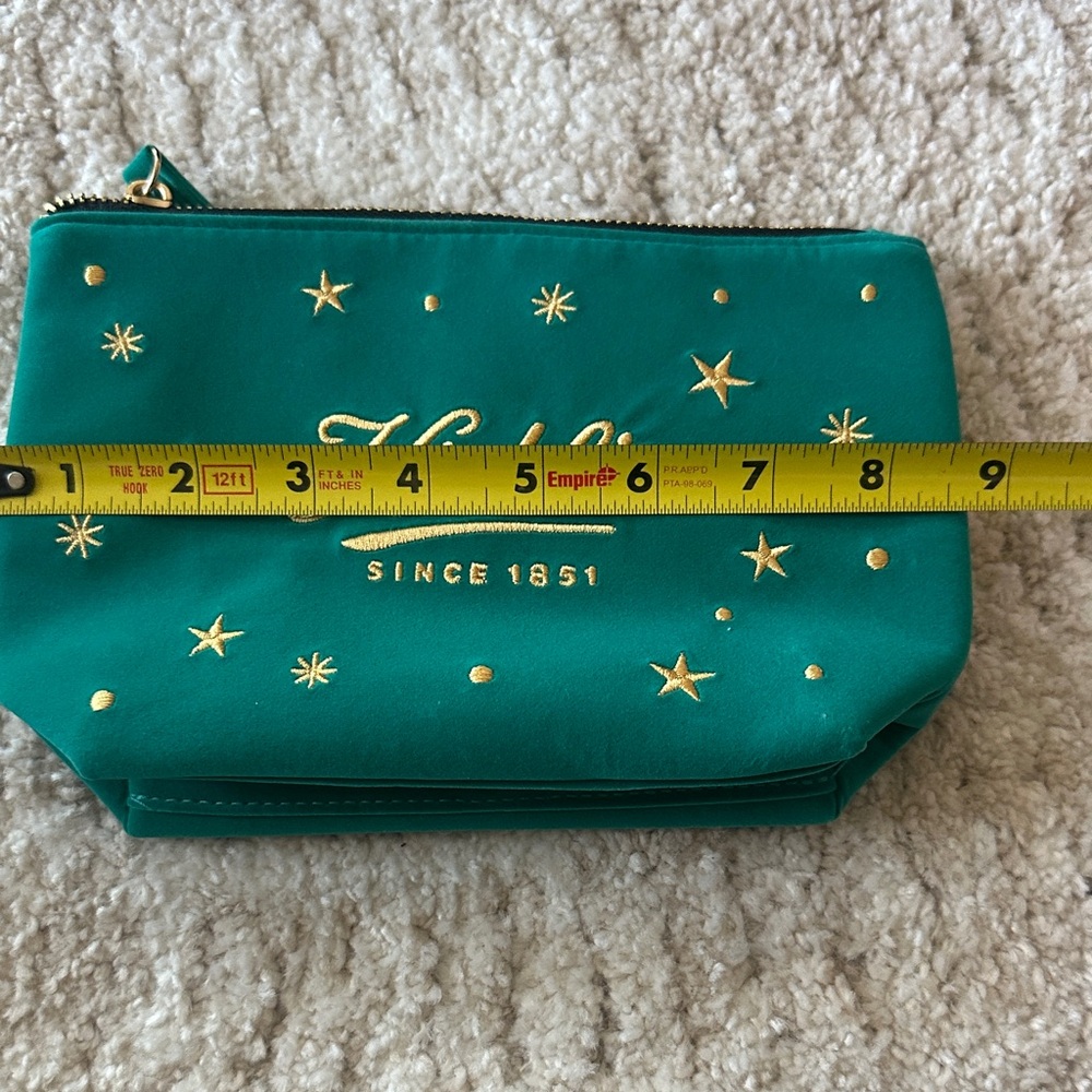 New Kiehl's Blue and Teal Cosmetic Bags with Gold Accents - Picture 7 of 8